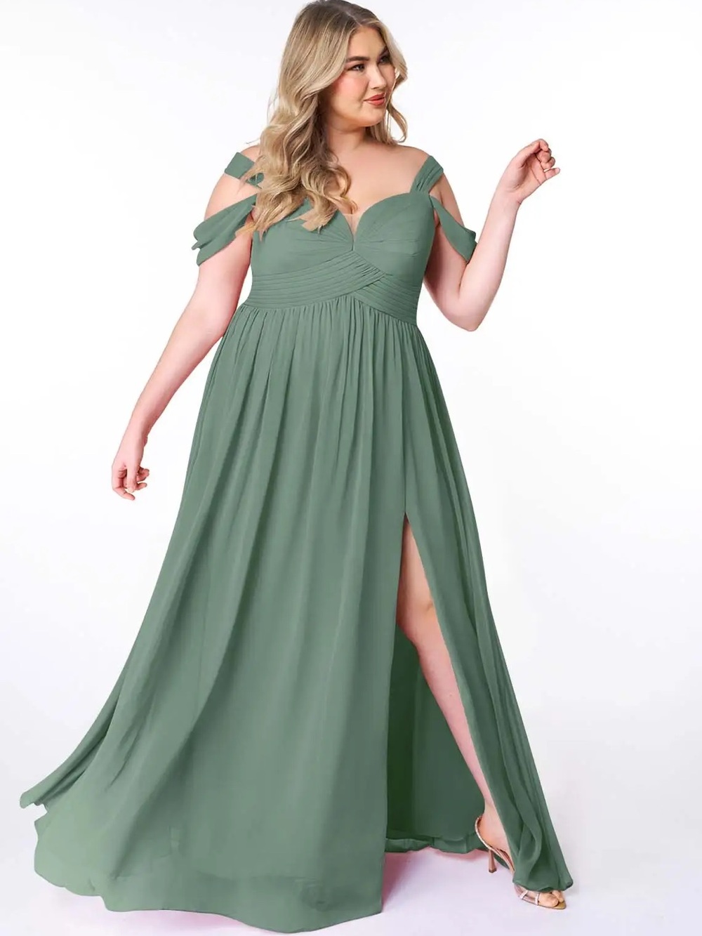 Azazie Lianne Sage Green Chiffon Bridesmaid Dress - Picture 15 of 15